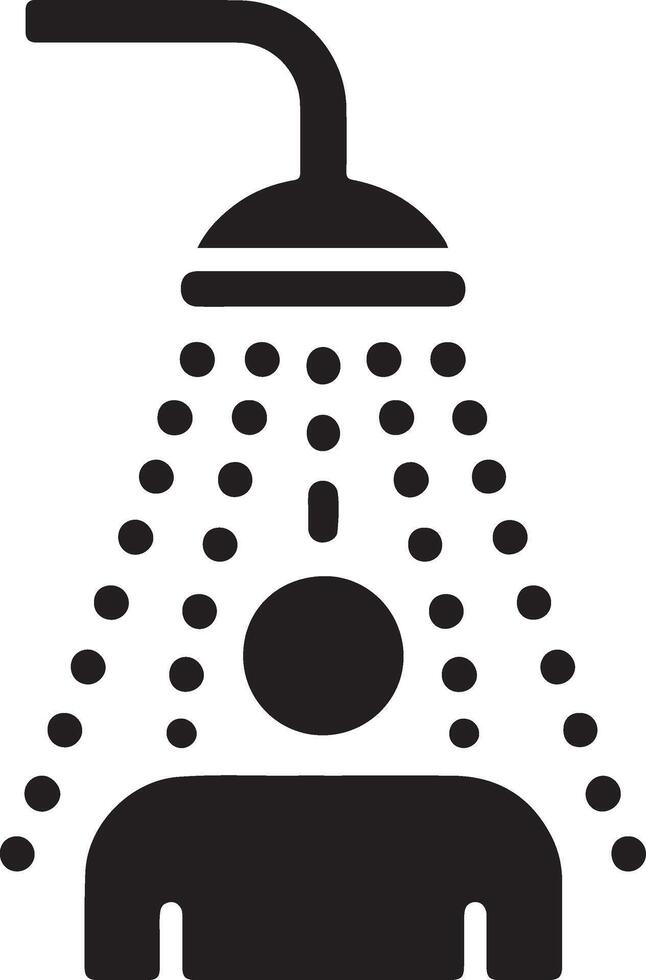 minimal Dusche Kopf Symbol, Symbol, Clip Art, schwarz Farbe Silhouette, Weiß Hintergrund 14 vektor