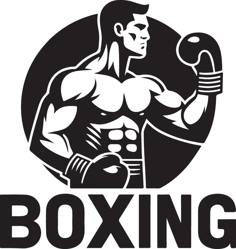 boxning logotyp vit bakgrund logotyper, vektor silhuett 14