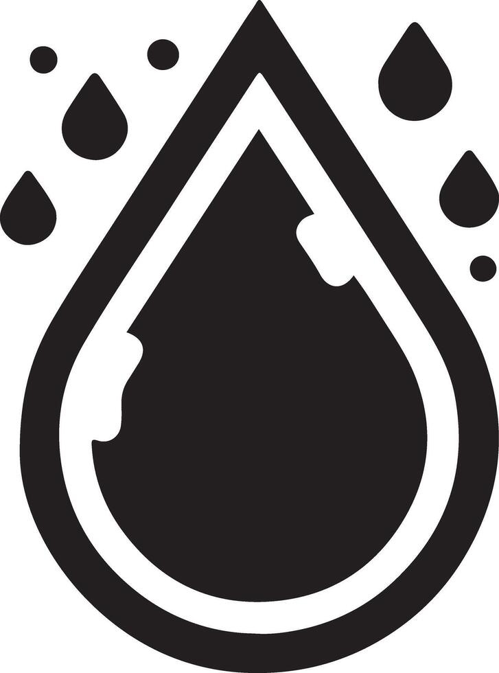 minimal regn släppa ikon symbol, platt illustration, svart Färg silhuett, vit bakgrund 13 vektor