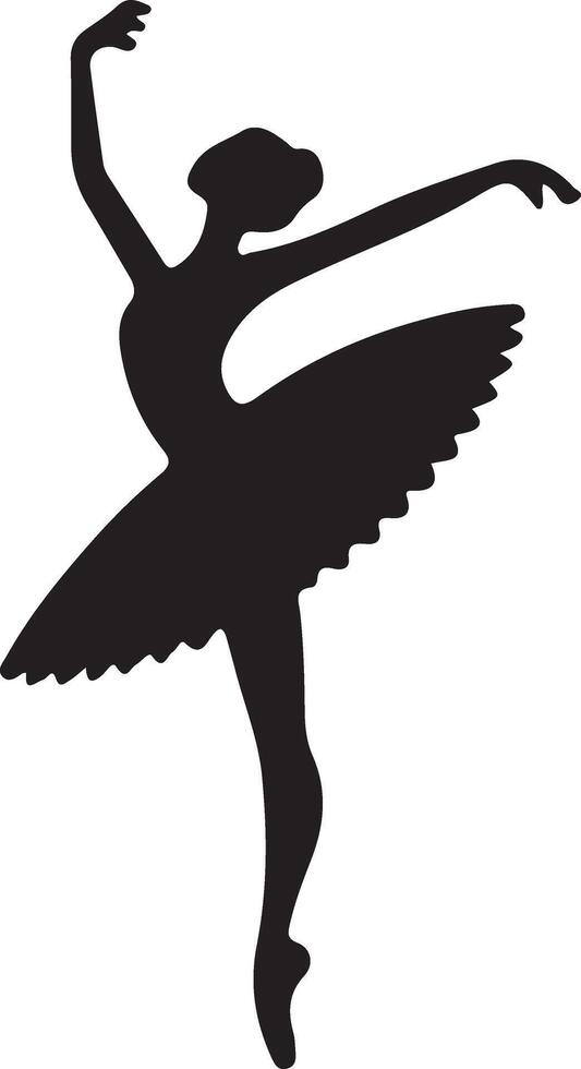 minimal Ballerina Vektor Symbol im eben Stil schwarz Farbe Silhouette, Weiß Hintergrund 48