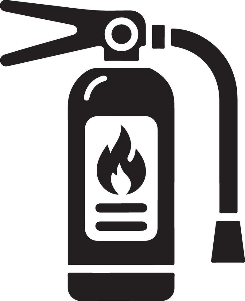 minimal Feuer Feuerlöscher Symbol, Symbol, Clip Art, schwarz Farbe Silhouette, Weiß Hintergrund 7 vektor