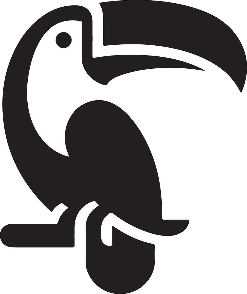 minimal Tukan Vogel Logo Konzept, Clip Art, Symbol, schwarz Farbe Silhouette, Weiß Hintergrund 9 vektor