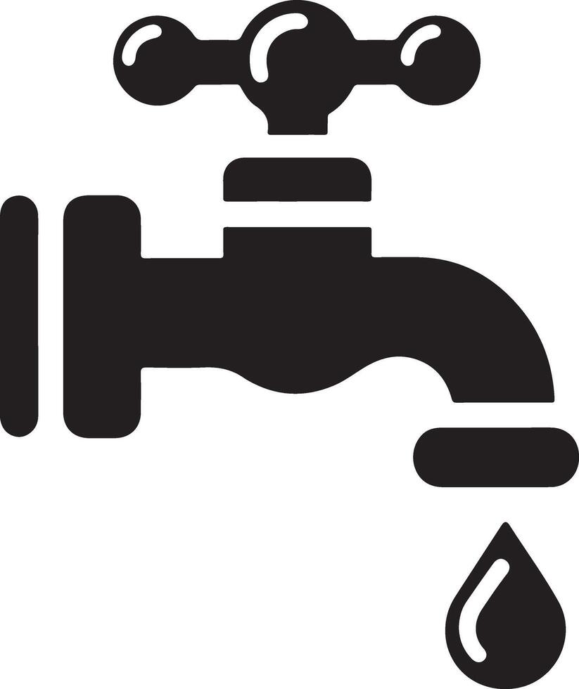 Wasser Zapfhahn Vektor, Symbol, Clip Art, Zeichen, schwarz Farbe Silhouette, Weiß Hintergrund 10 vektor