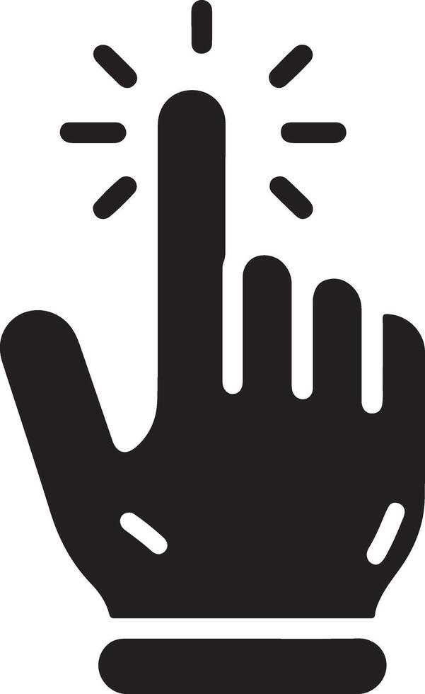 minimal Hand klicken Symbol Vektor eben Illustration, schwarz Farbe Silhouette, Weiß Hintergrund 7