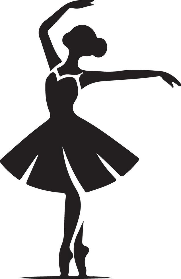 Ballerina tanzen Vektor Symbol im eben Stil schwarz Farbe Silhouette Weiß Hintergrund 9