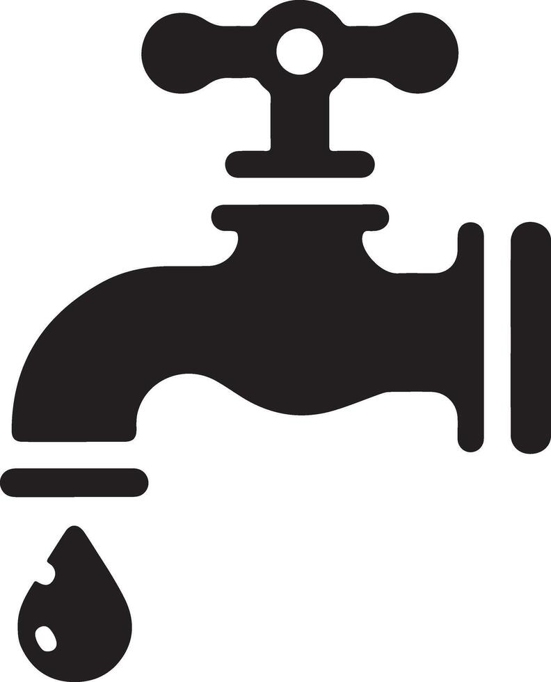Wasser Zapfhahn Vektor, Symbol, Clip Art, Zeichen, schwarz Farbe Silhouette, Weiß Hintergrund 13 vektor