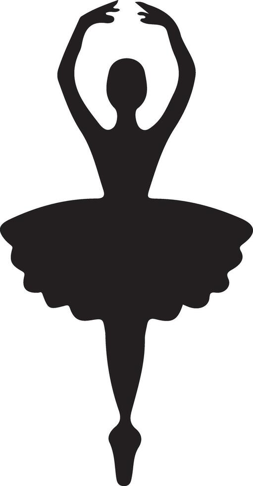 minimal Ballerina Vektor Symbol im eben Stil schwarz Farbe Silhouette, Weiß Hintergrund 41