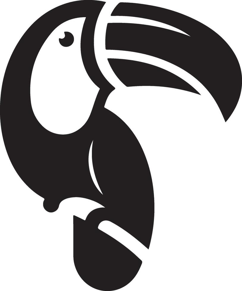 minimal toucan fågel logotyp begrepp, ClipArt, symbol, svart Färg silhuett, vit bakgrund 14 vektor