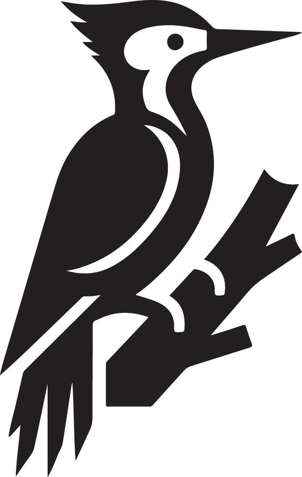 Spechte Vogel Logo Konzept, schwarz Farbe Silhouette, Weiß Hintergrund 23 vektor