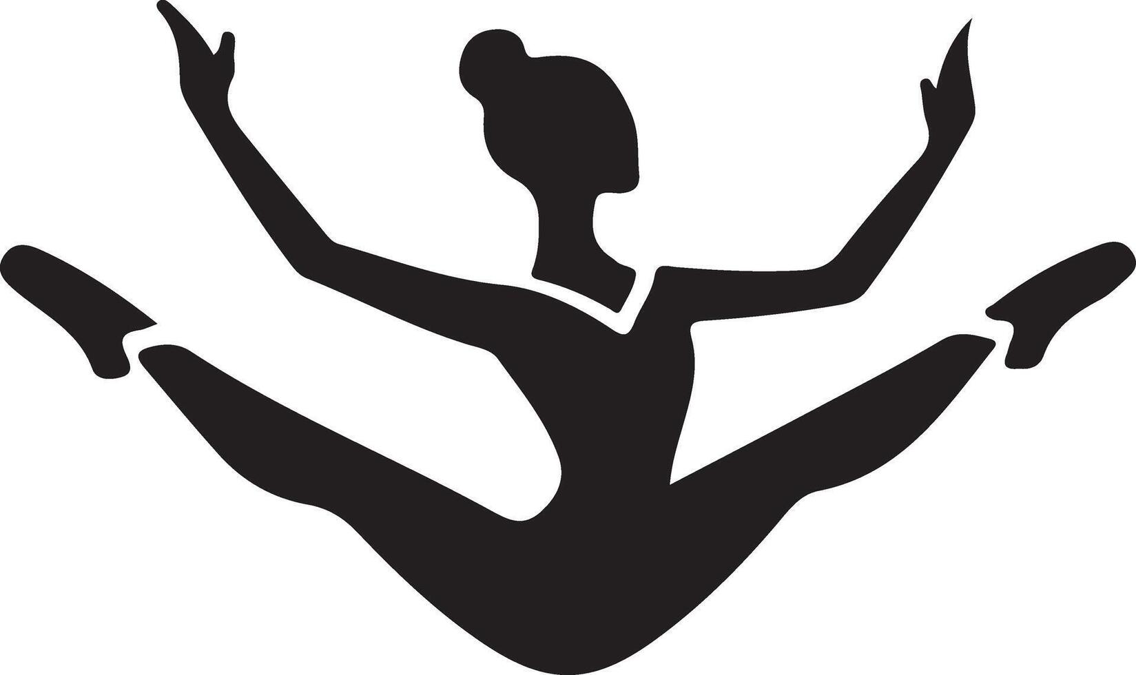 minimal Ballerina Vektor Symbol im eben Stil schwarz Farbe Silhouette, Weiß Hintergrund 30