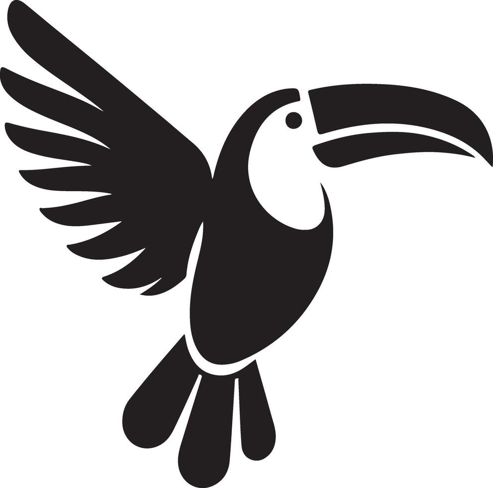 minimal toucan fågel logotyp begrepp, ClipArt, symbol, svart Färg silhuett, vit bakgrund 10 vektor