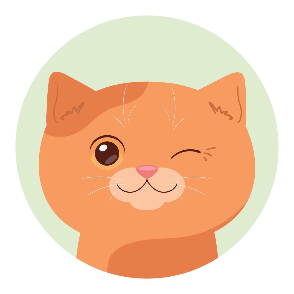 tecknad serie ingefära katt är blinka. rolig och lekfull katt. vektor illustration