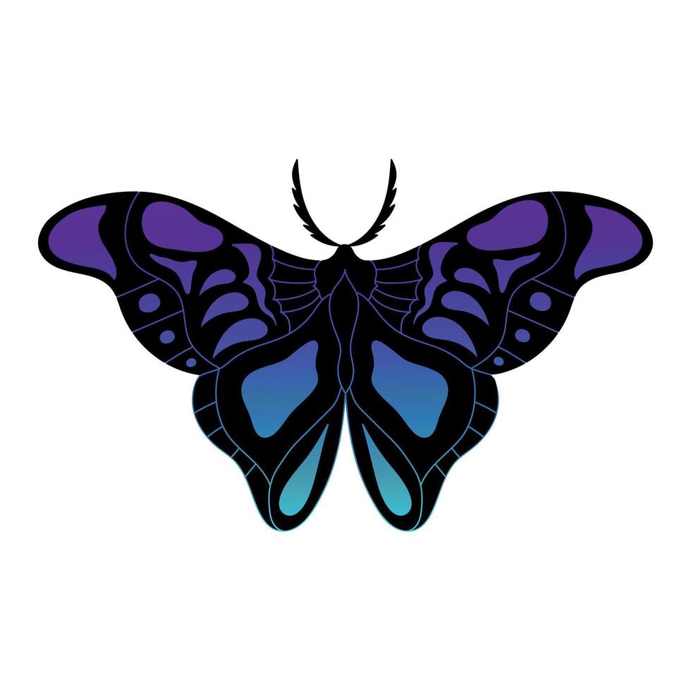 Neon- farbig Monarch Schmetterling. Hand gezeichnet Insekt. Vektor Illustration