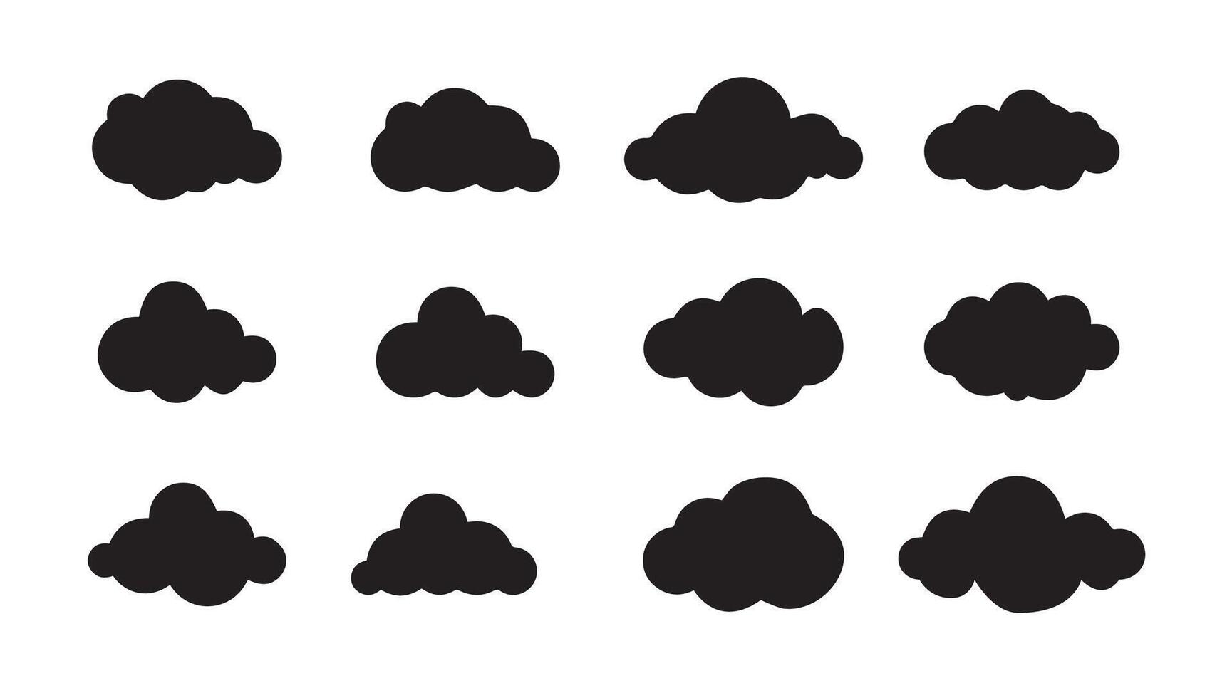 uppsättning av vektor moln. tecknad serie moln samling.