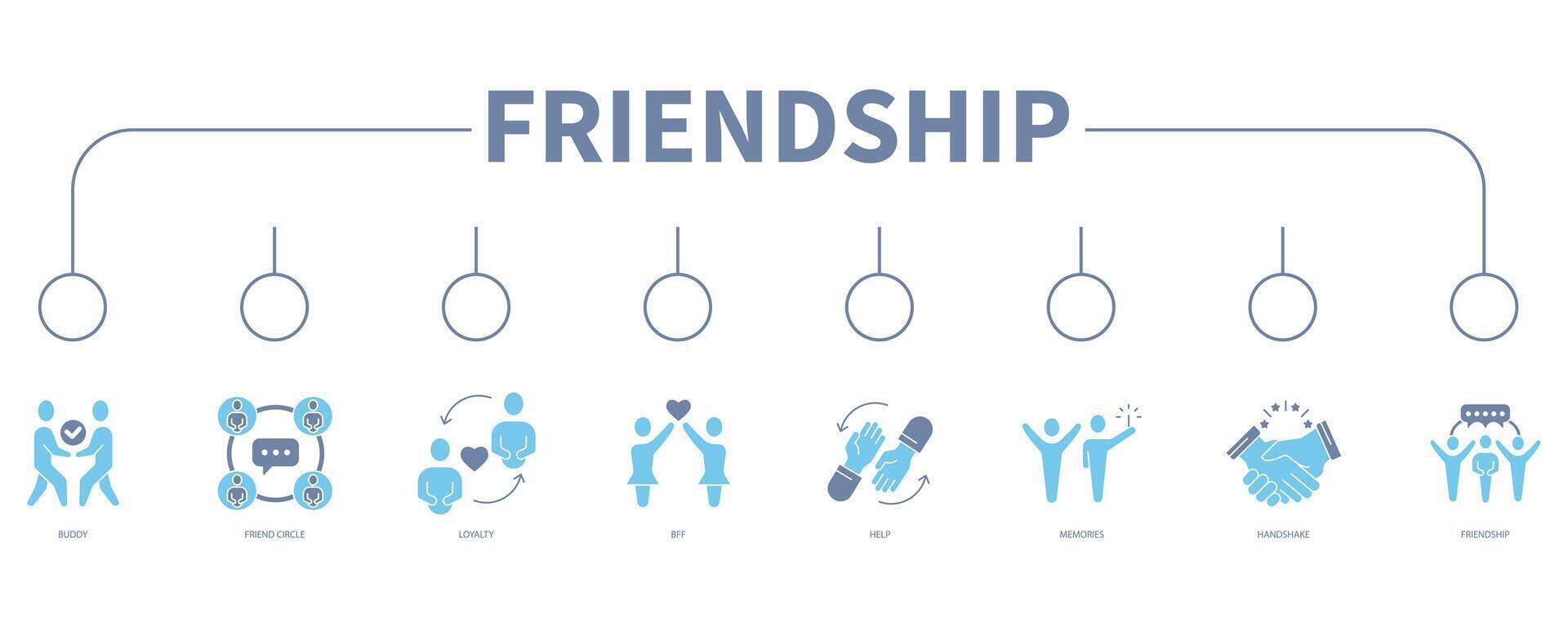 Freundschaft Banner Netz Symbol Vektor Illustration Konzept