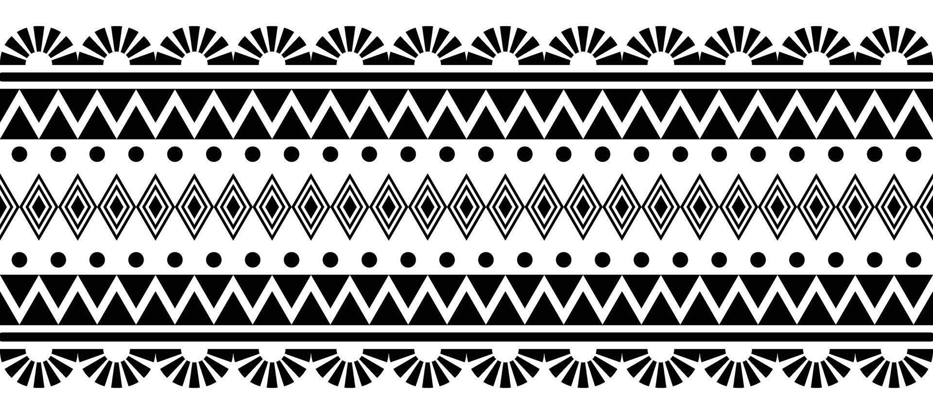 ethnisch Rand Ornament Vektor Illustration. geometrisch ethnisch orientalisch nahtlos Muster. einheimisch amerikanisch Mexikaner afrikanisch indisch Stammes- Stil. Design Grenze, Textil, Stoff, Kleidung, Teppich, Batik.