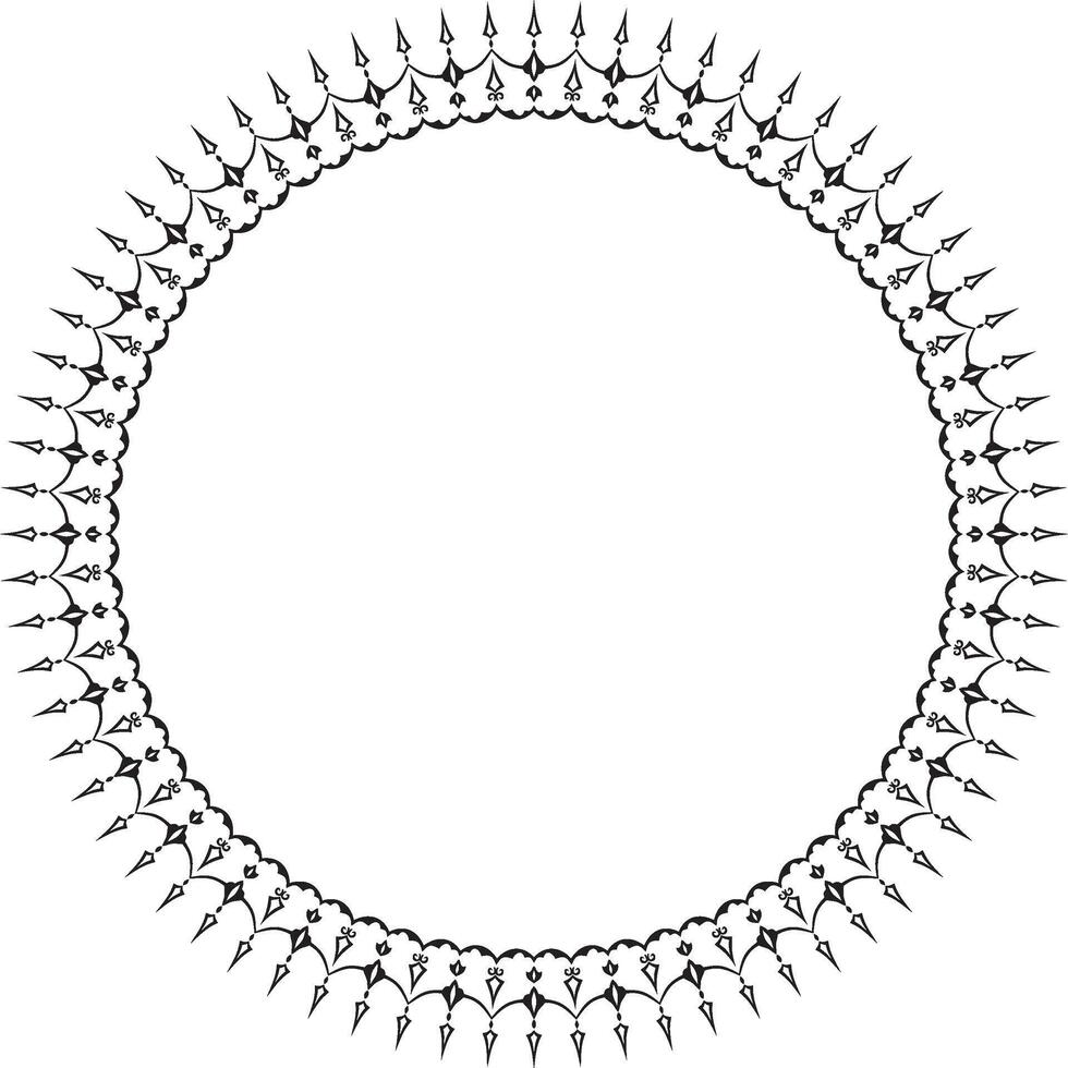 vektor svart svartvit runda turkiska prydnad. ottoman cirkel, ringa, ram