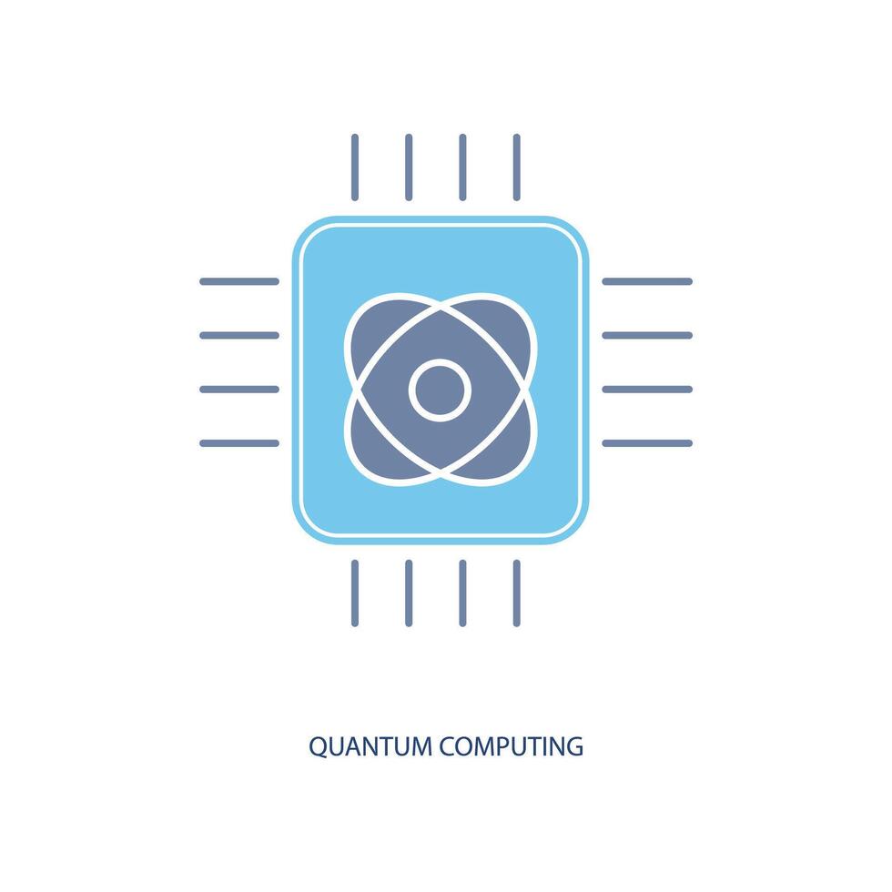 Quantum Computing Konzept Linie Symbol. einfach Element Illustration. Quantum Computing Konzept Gliederung Symbol Design. vektor