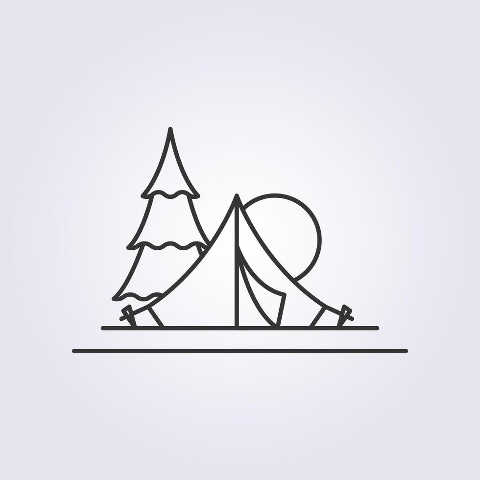 Gliederung Campingplatz Symbol Vektor Logo Illustration Design