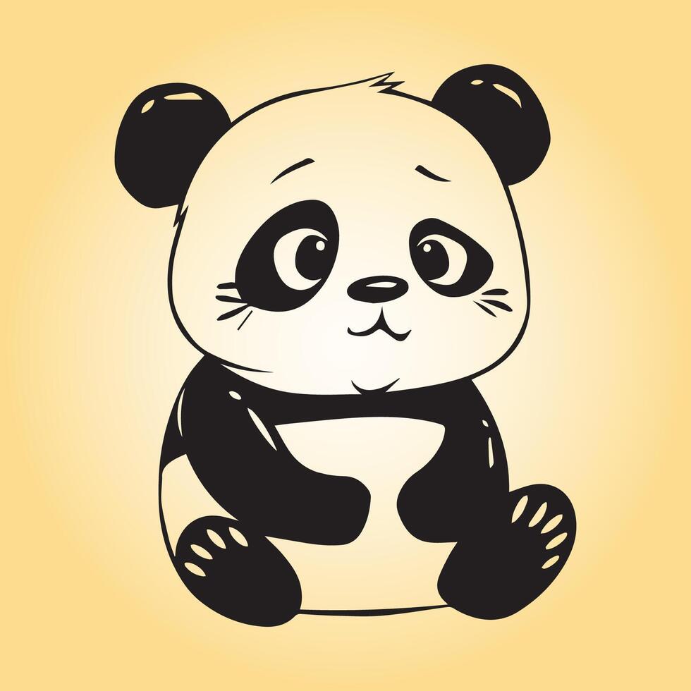 ai generiert Riese Panda ist ein Sitzung Vektor Illustration im schwarz und Weiß