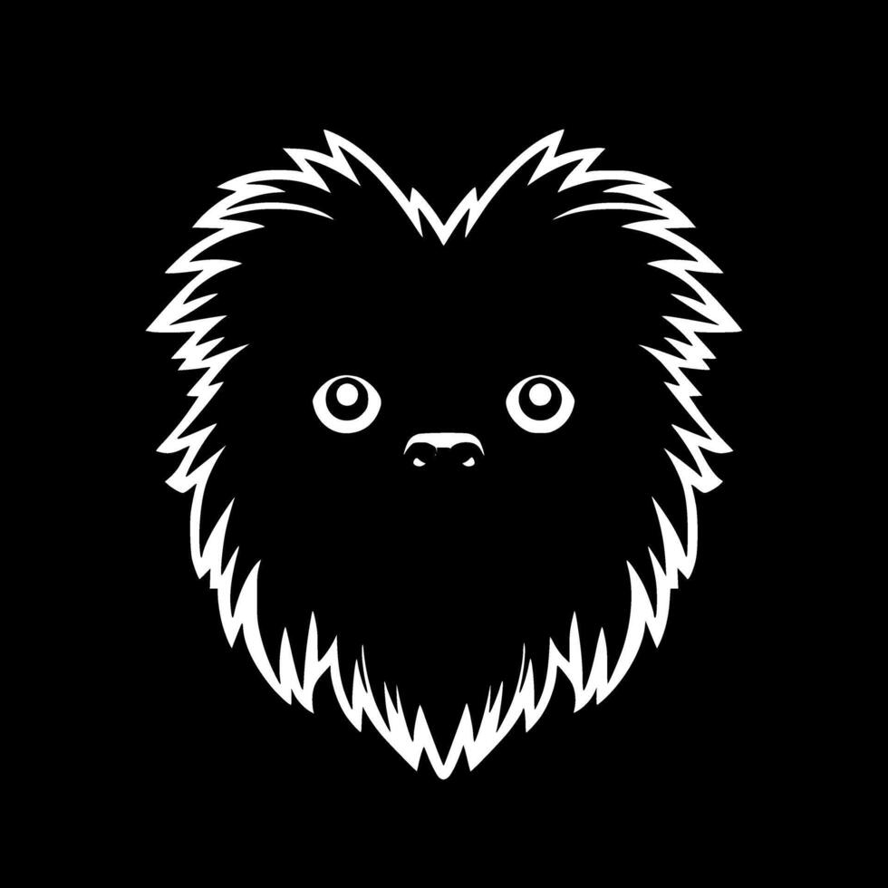 affenpinscher, svart och vit vektor illustration