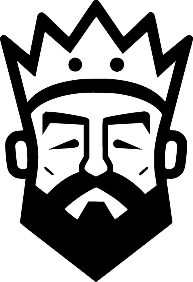 kung, svart och vit vektor illustration