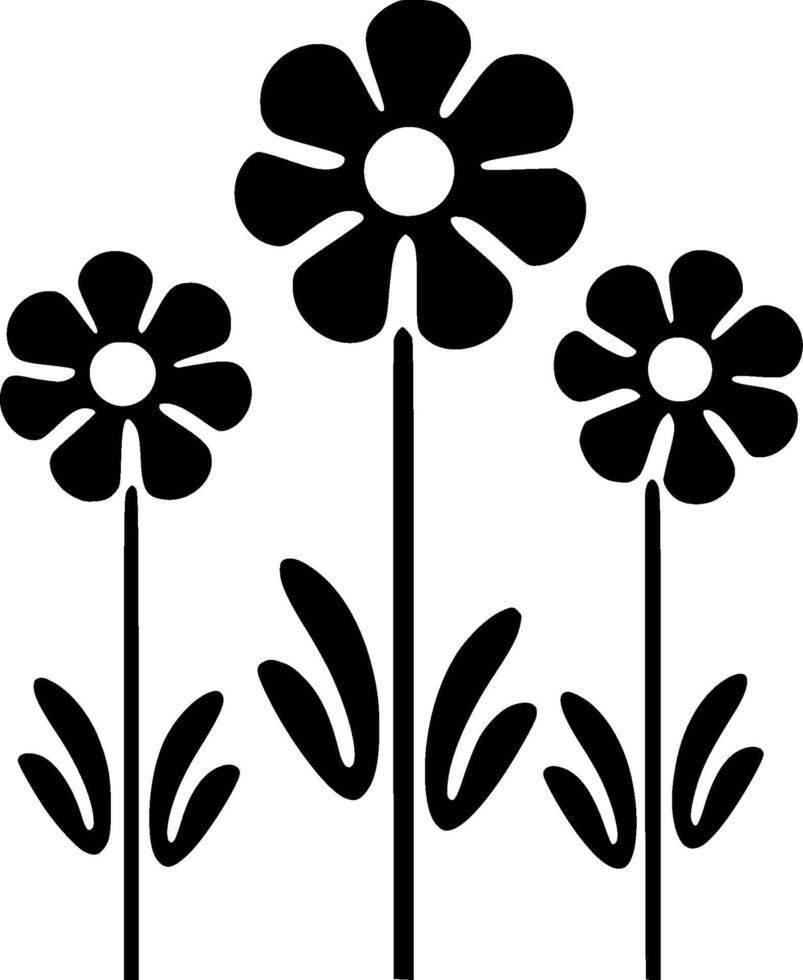 blommor - minimalistisk och platt logotyp - vektor illustration