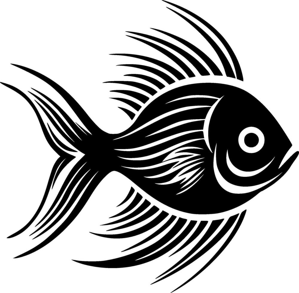 Kaiserfisch - - minimalistisch und eben Logo - - Vektor Illustration