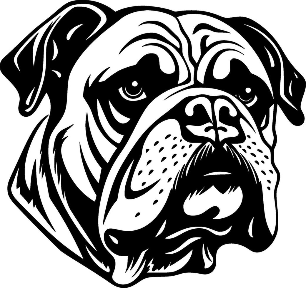 Bulldogge - - schwarz und Weiß isoliert Symbol - - Vektor Illustration