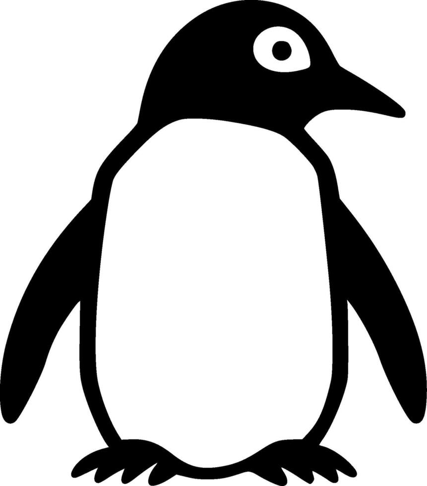 Pinguin - - schwarz und Weiß isoliert Symbol - - Vektor Illustration