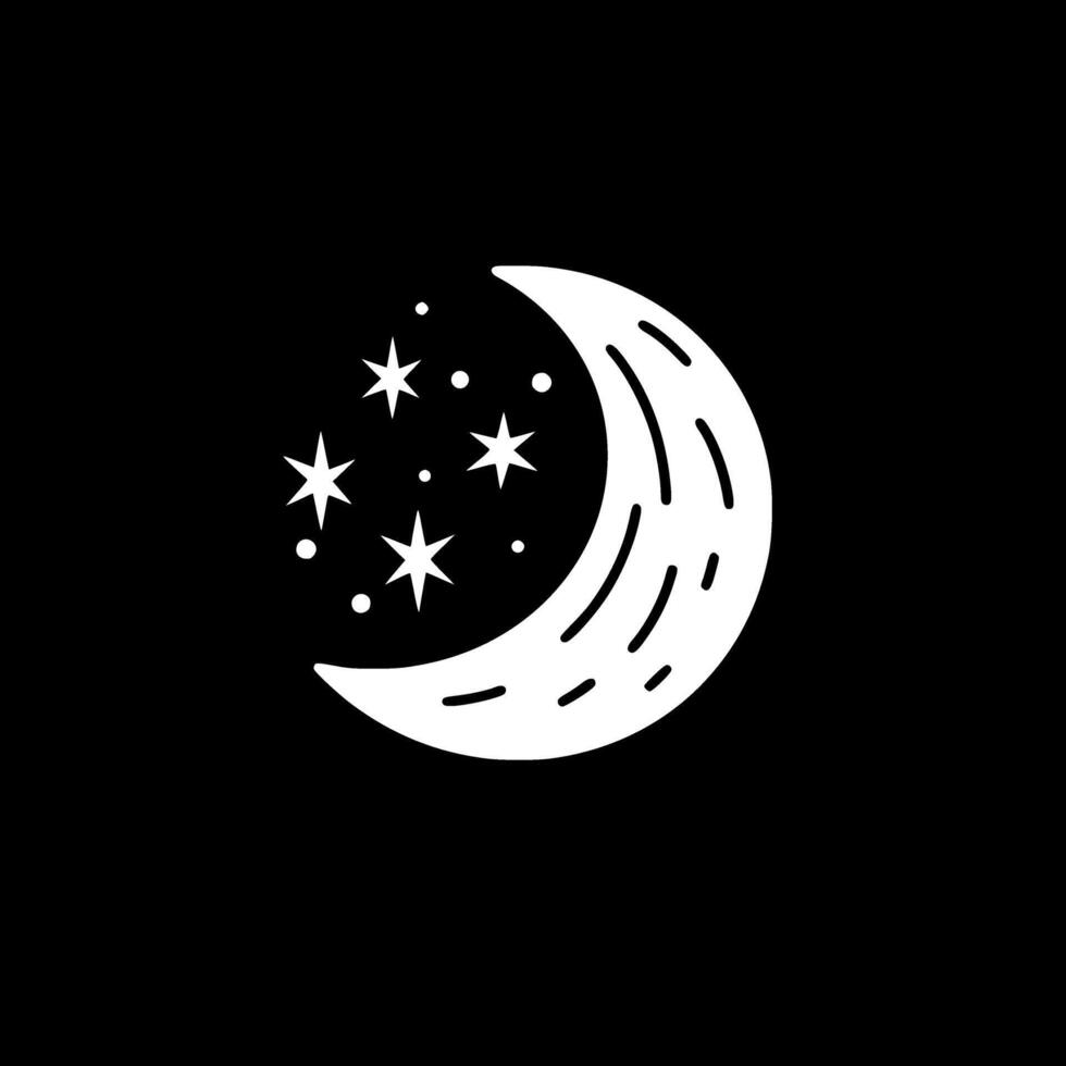 Mond - - schwarz und Weiß isoliert Symbol - - Vektor Illustration