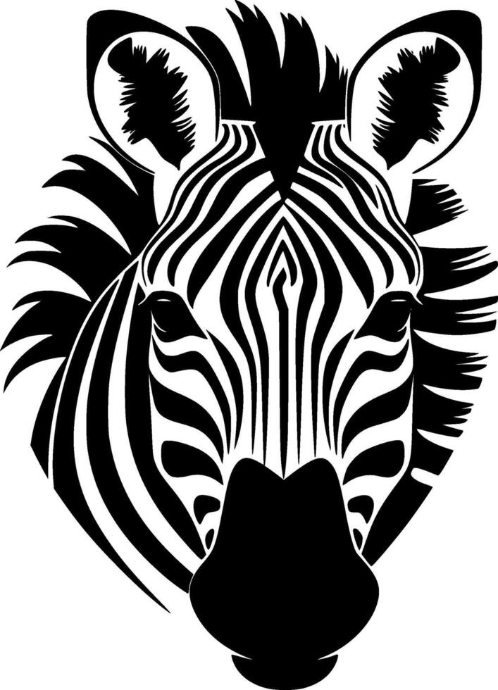 zebra, minimalistisk och enkel silhuett - vektor illustration