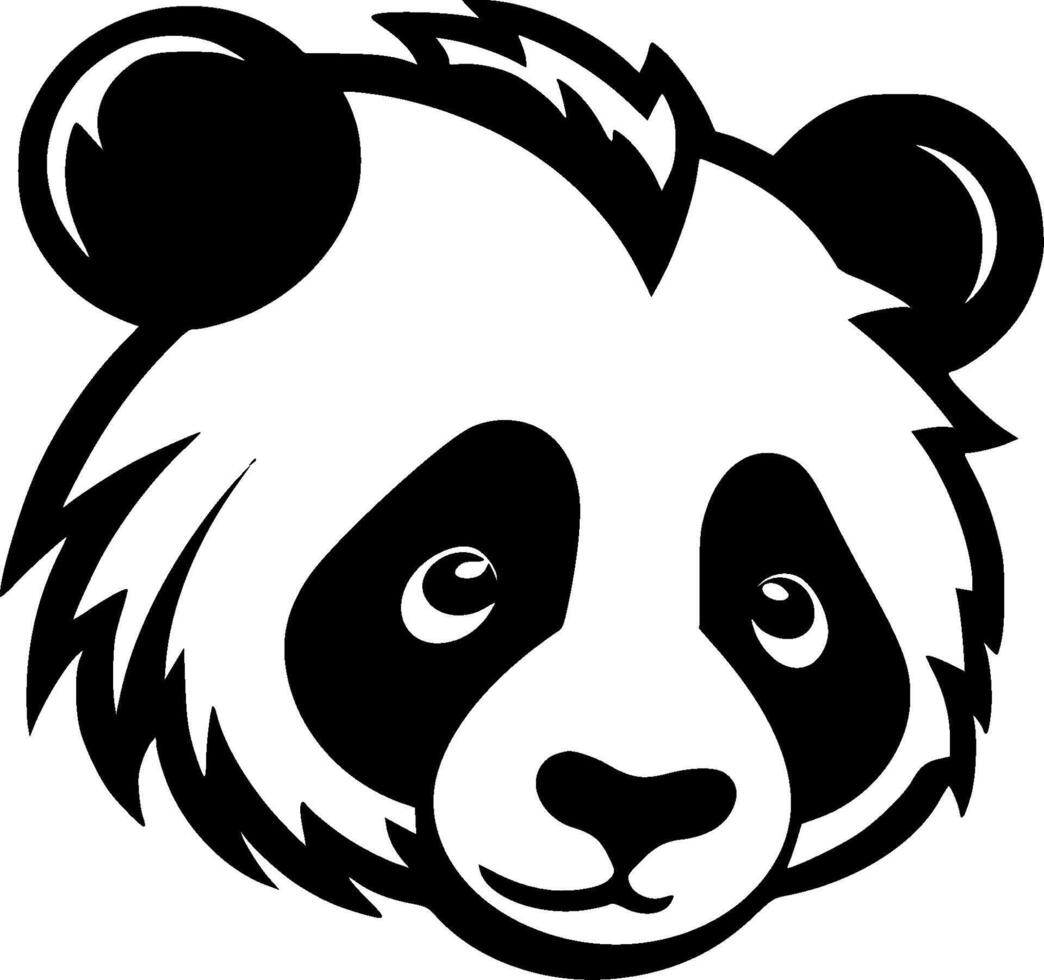 panda - minimalistisk och platt logotyp - vektor illustration