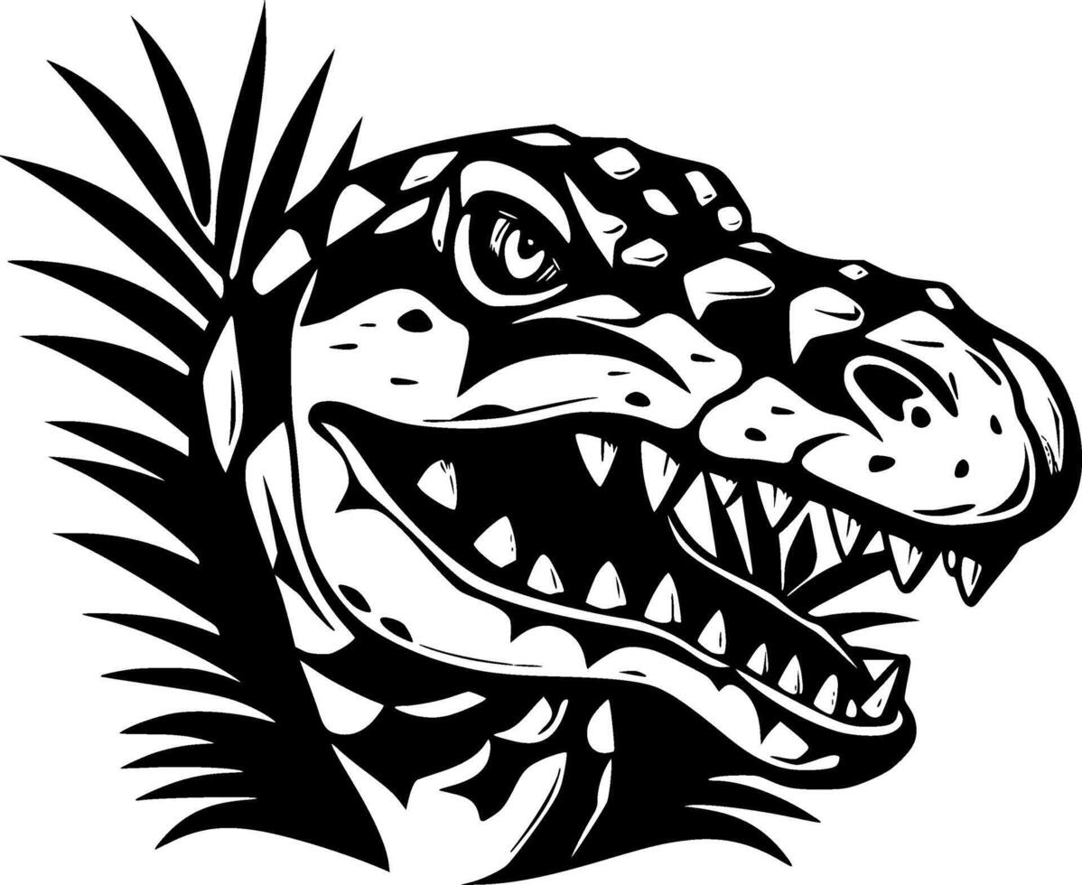 alligator, minimalistisk och enkel silhuett - vektor illustration