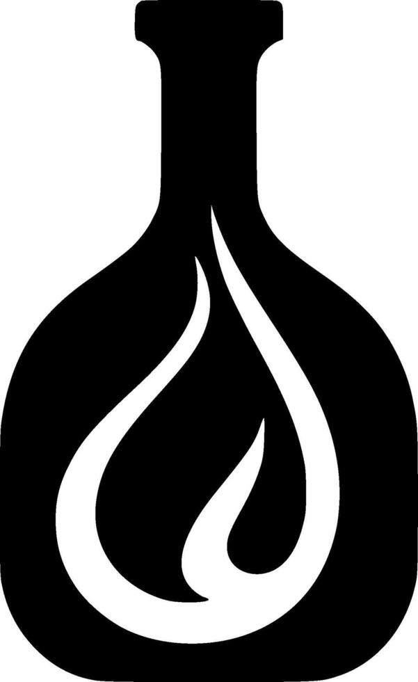 flaska - svart och vit isolerat ikon - vektor illustration