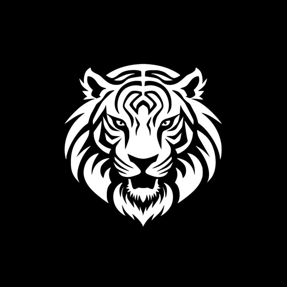 tiger - minimalistisk och platt logotyp - vektor illustration