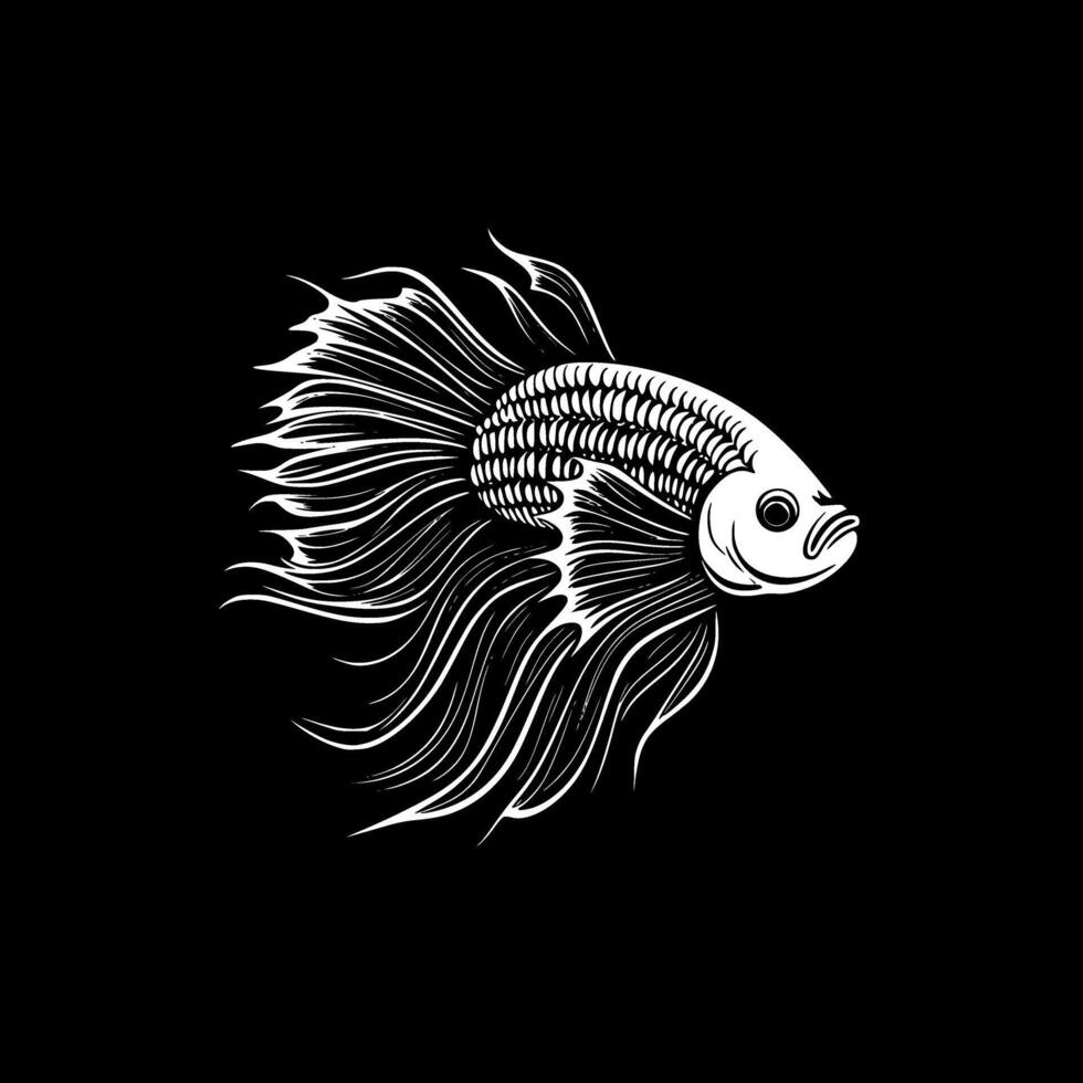 betta fisk - minimalistisk och platt logotyp - vektor illustration