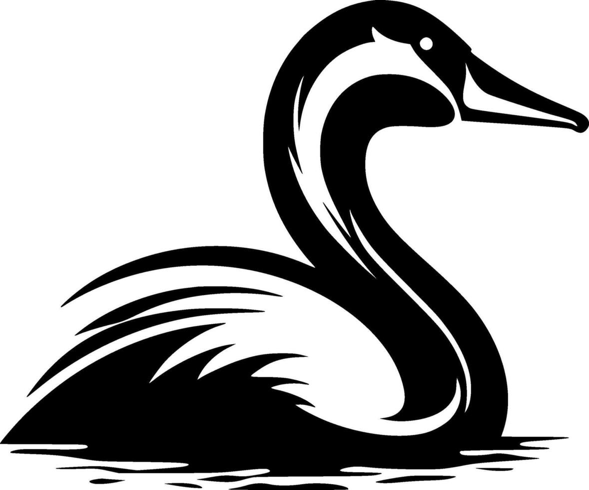 Schwan - - schwarz und Weiß isoliert Symbol - - Vektor Illustration