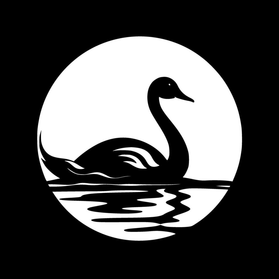 Schwan - - schwarz und Weiß isoliert Symbol - - Vektor Illustration