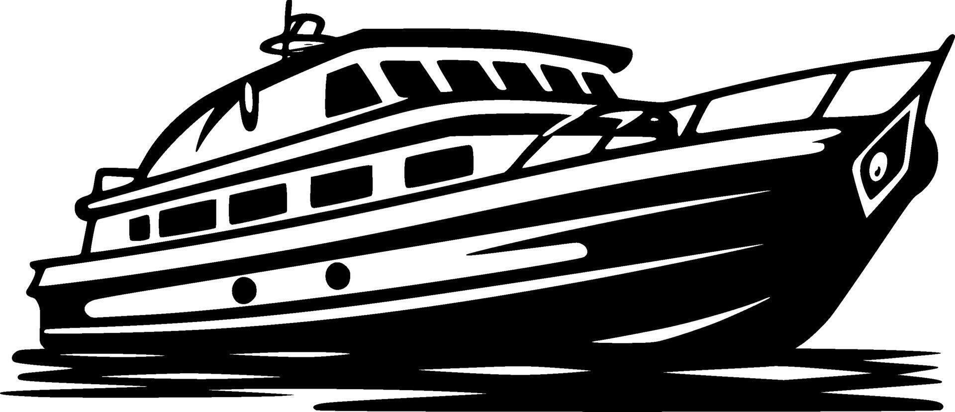 båt, minimalistisk och enkel silhuett - vektor illustration