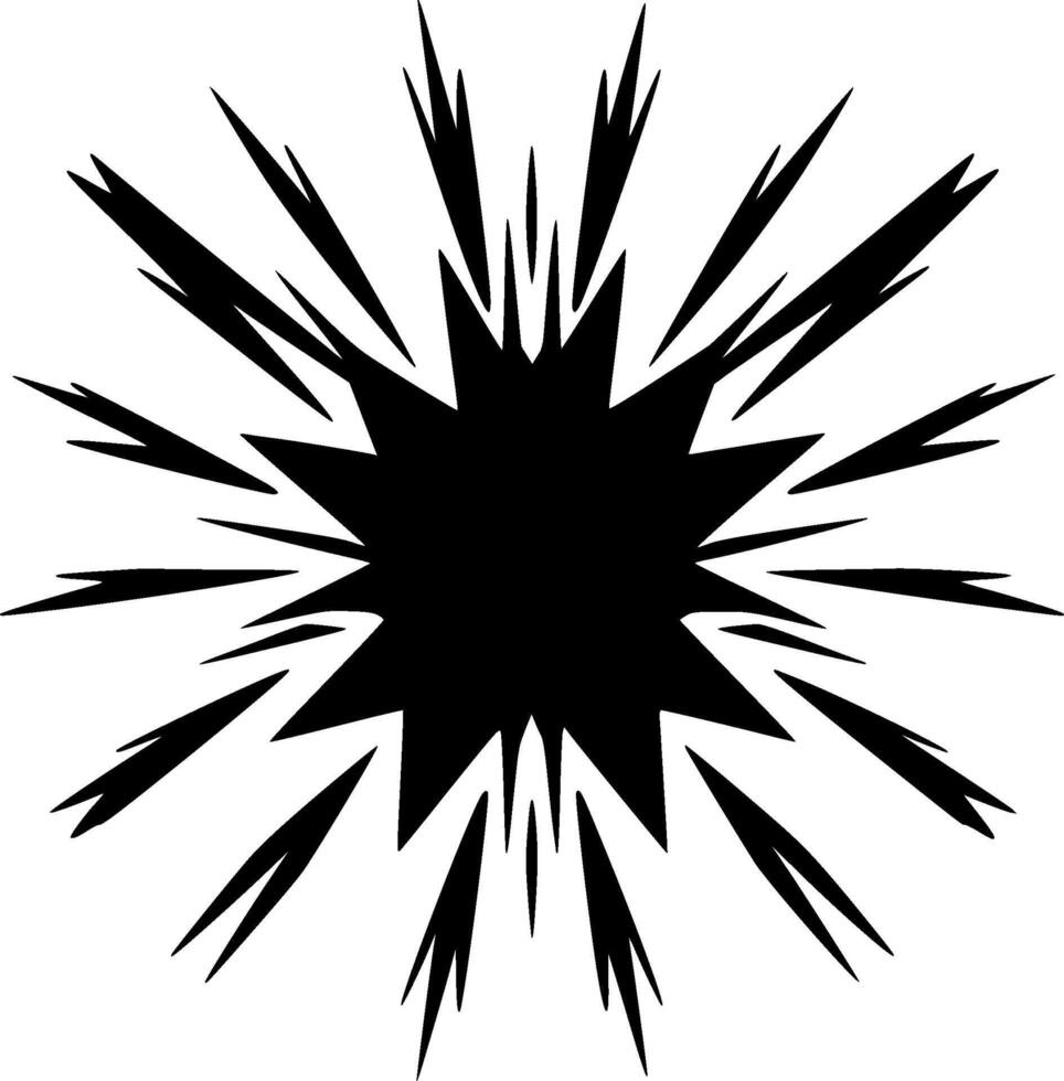 explosion, svart och vit vektor illustration