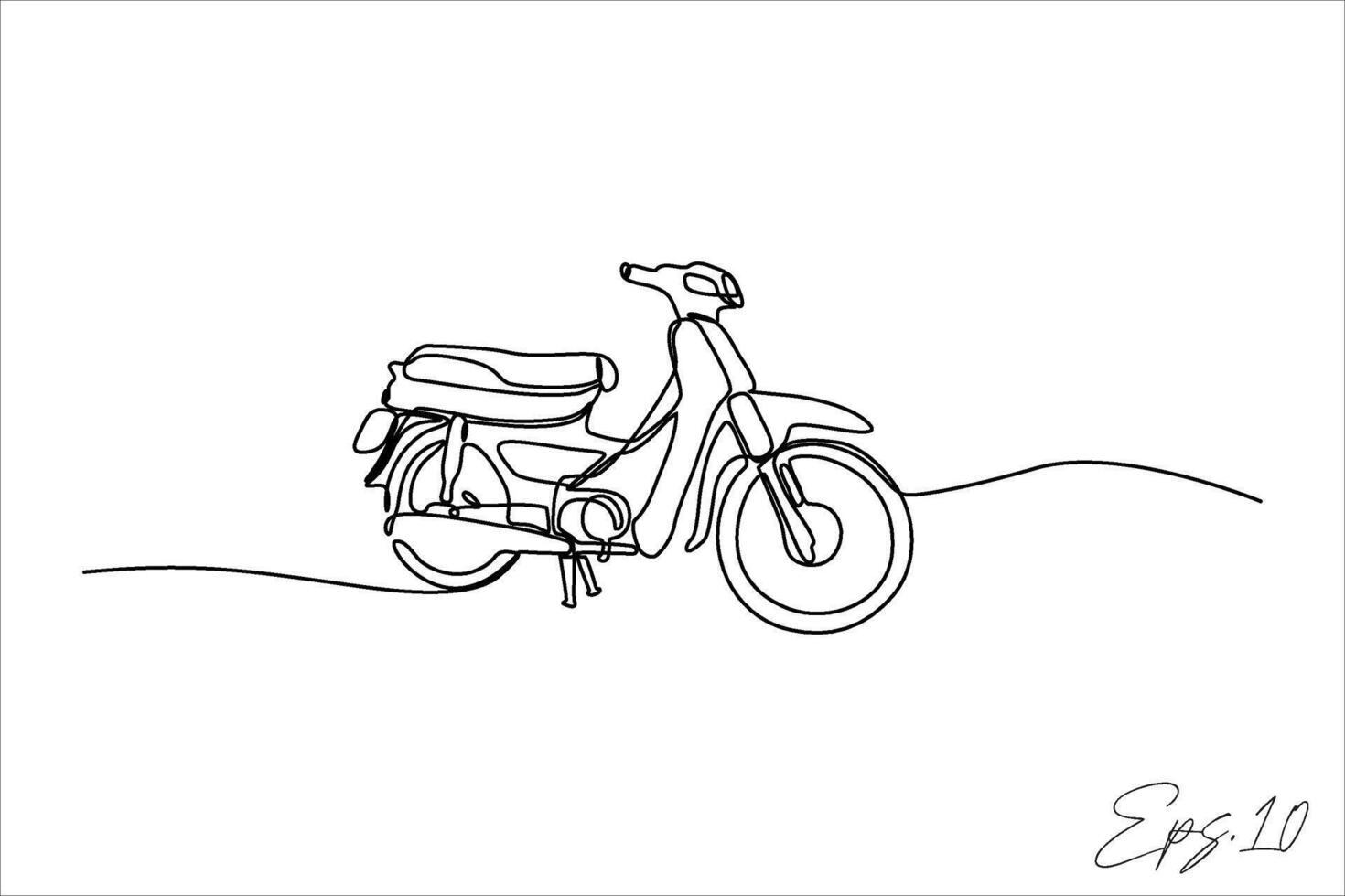 kontinuerlig linje vektor illustration design av motorcykel