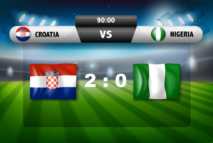 Kroatien vs Nigeria fotbollsmatch vektor