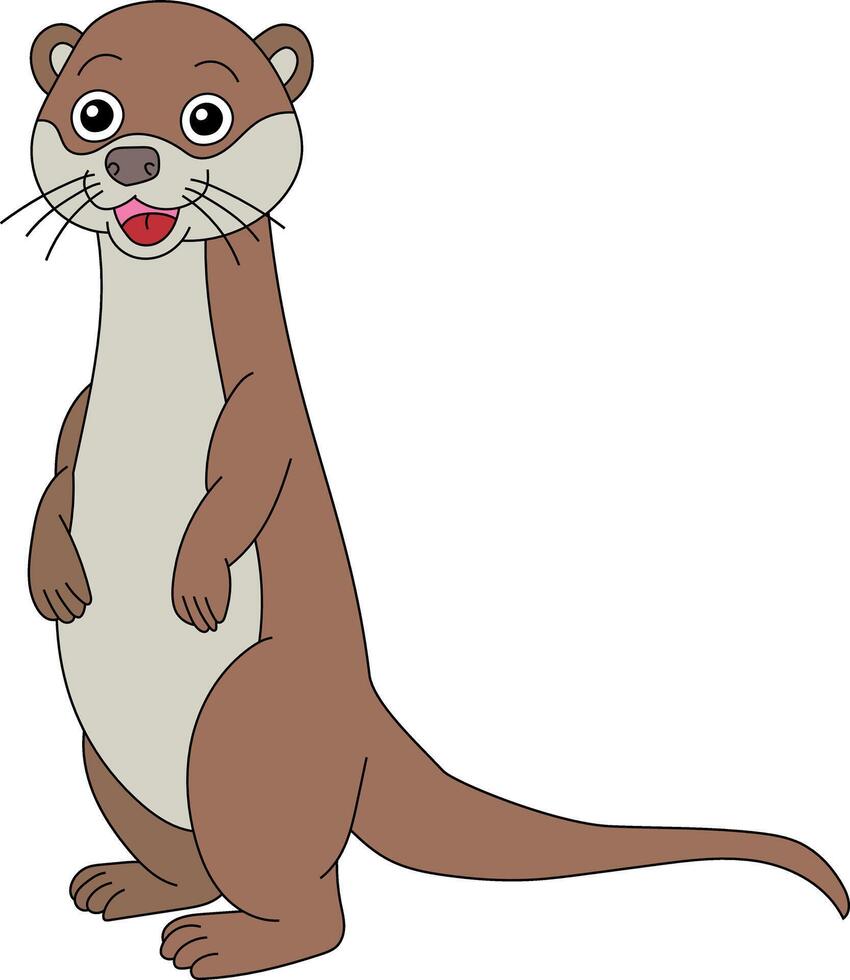 bunt Otter Clip Art. Meer Otter von Wasser- Leben vektor