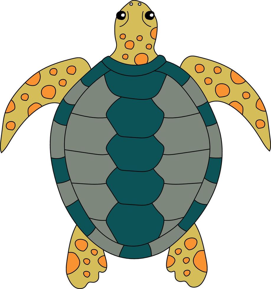 färgrik hav sköldpadda ClipArt vektor