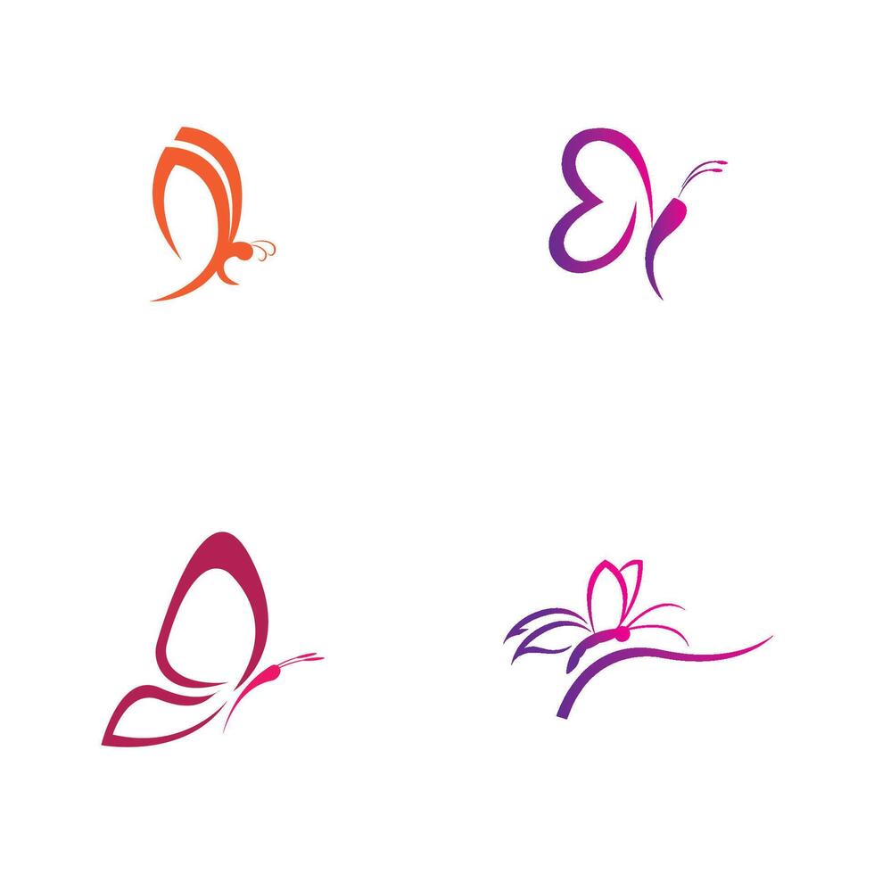 logotyp och symbol fjäril vektor