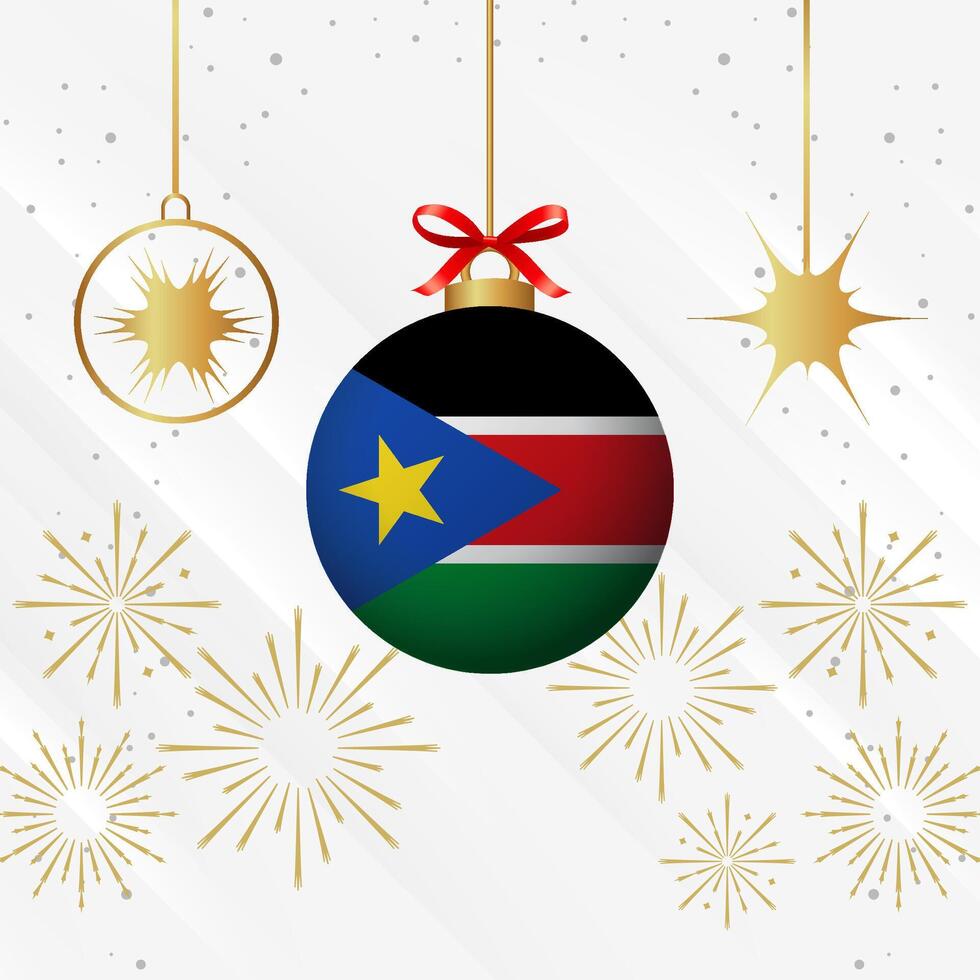 jul boll ornament söder sudan flagga firande vektor