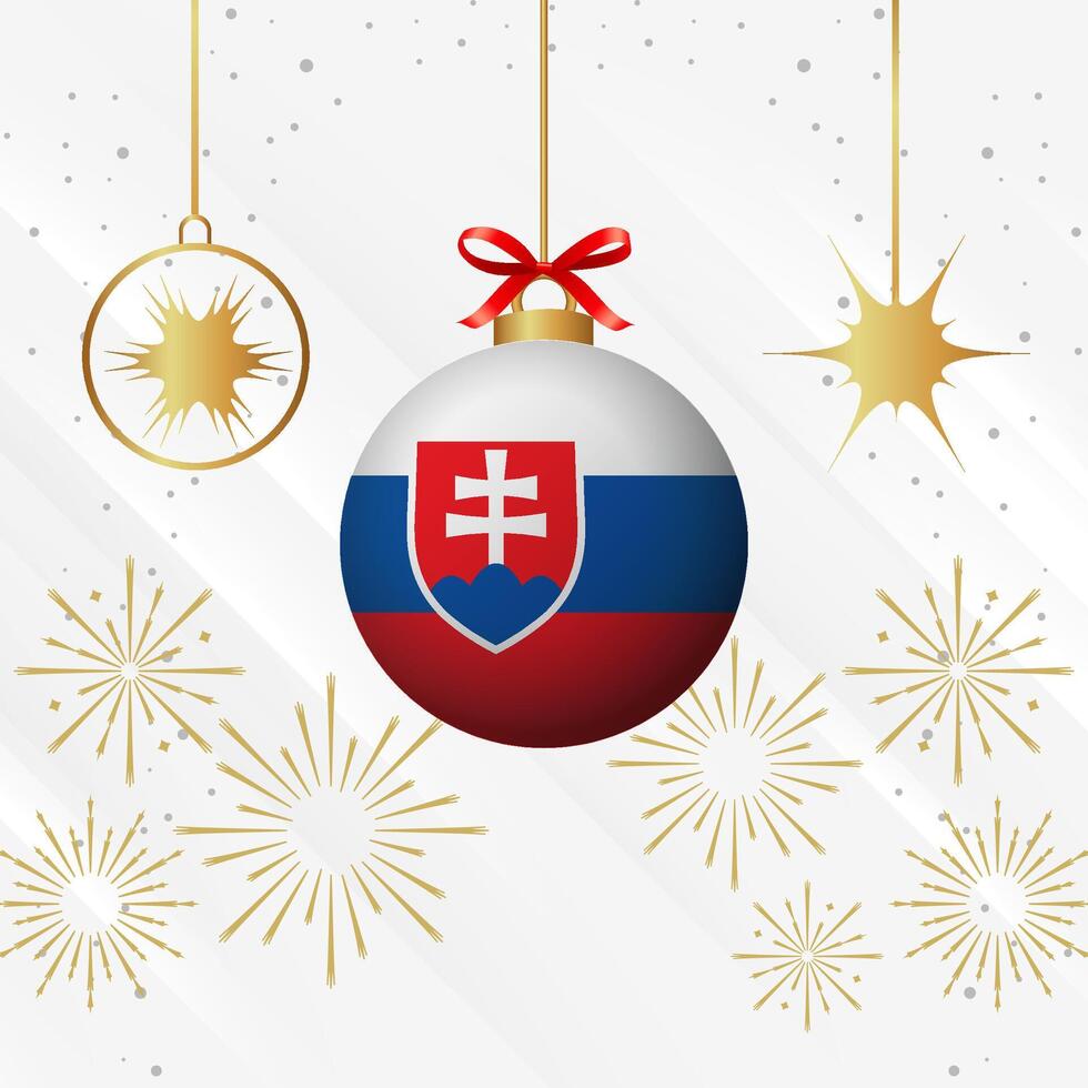 Weihnachten Ball Ornamente Slowakei Flagge Feier vektor