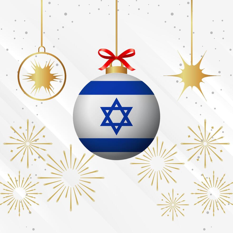 jul boll ornament Israel flagga firande vektor