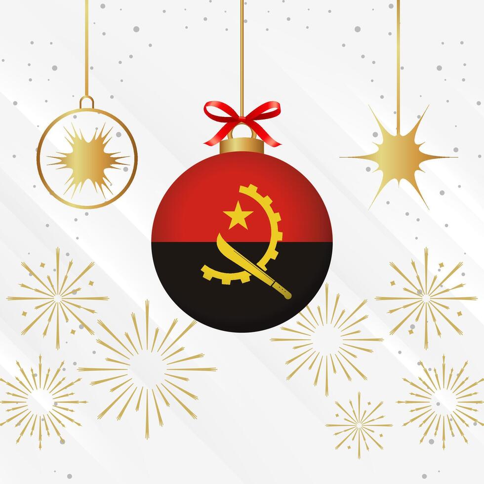 Weihnachten Ball Ornamente Angola Flagge Feier vektor